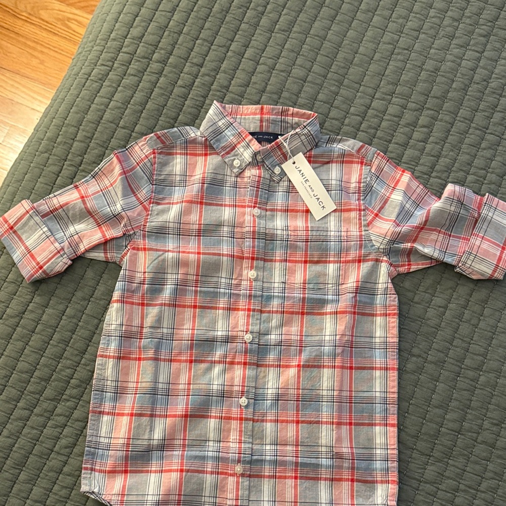 Janie and Jack button down roll sleeve shirt